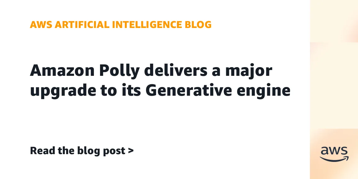 Amazon updates its Polly generative AI engine with 14 new voices — image from AWS