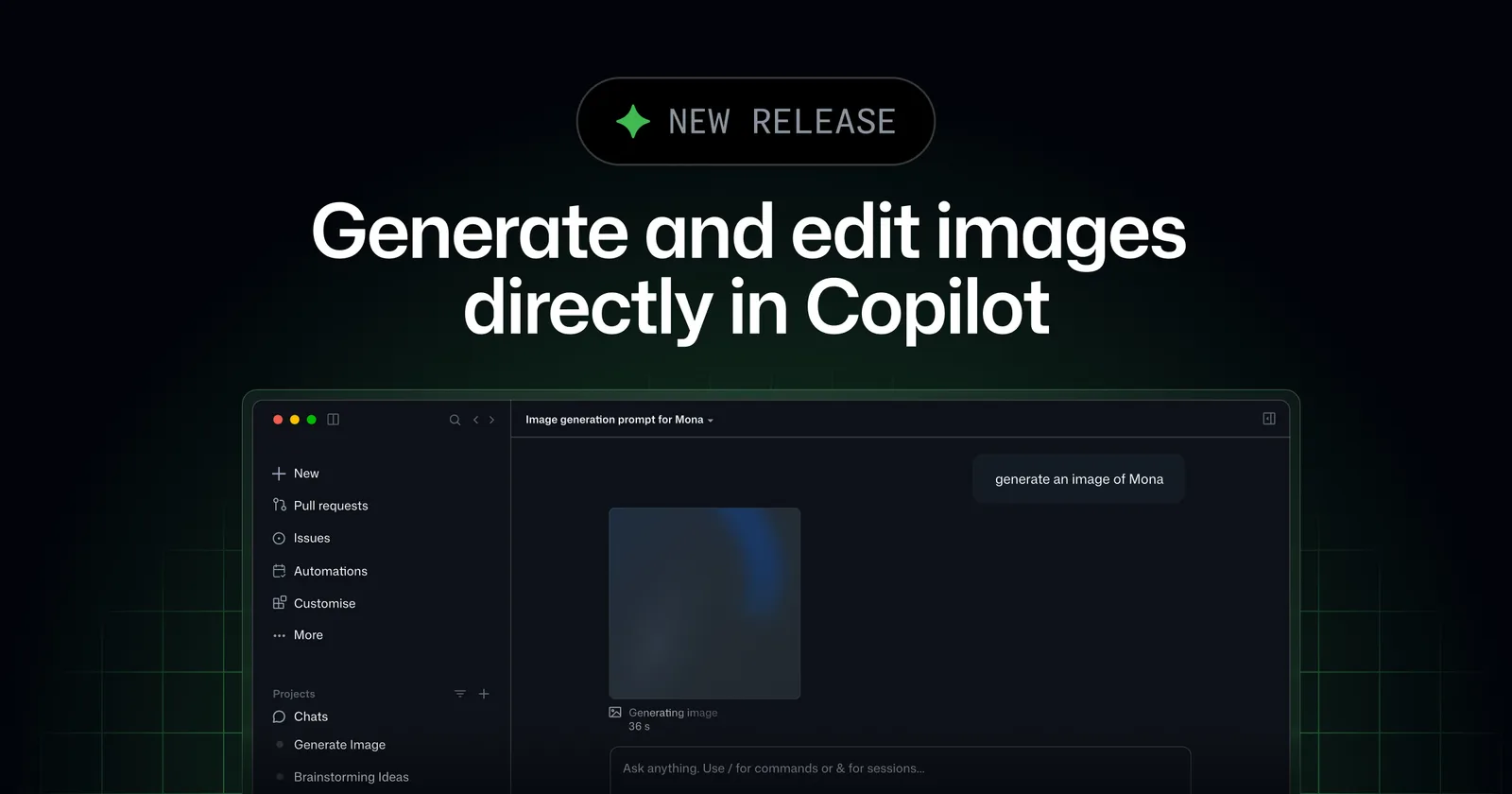 GitHub adds image generation and editing to Copilot — image from GitHub