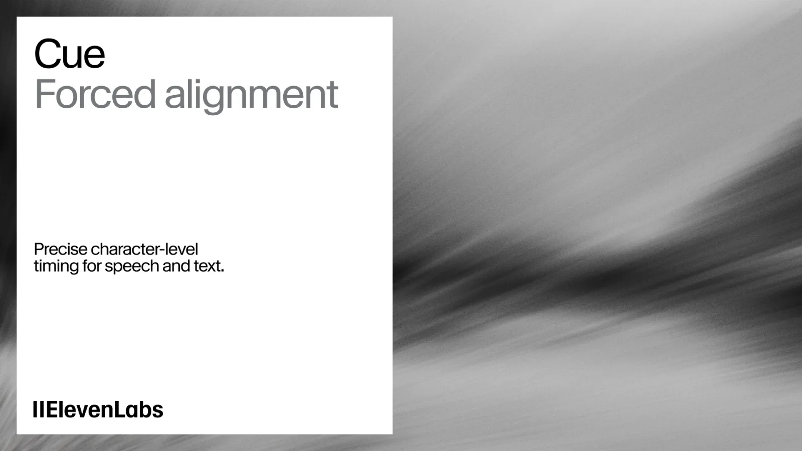 ElevenLabs introduces Cue forced alignment AI model — image from ElevenLabs