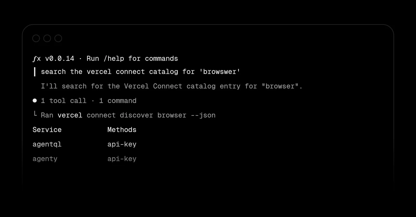 vercel updates its cli so ai agents can search 1000 services — image from Vercel