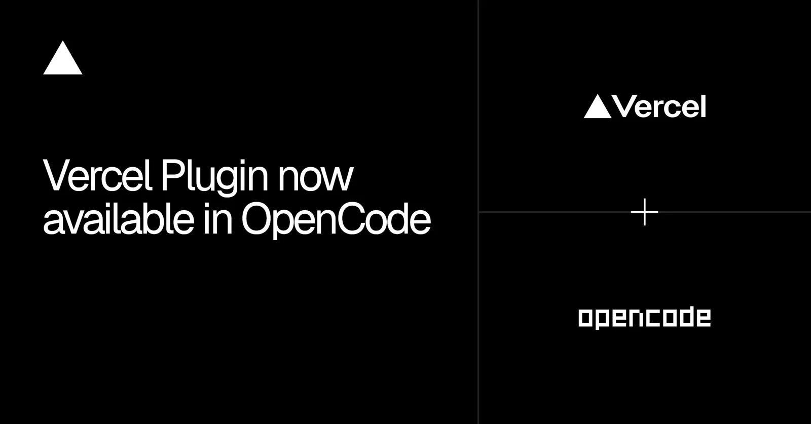 Vercel launches an AI plugin for OpenCode — image from Vercel